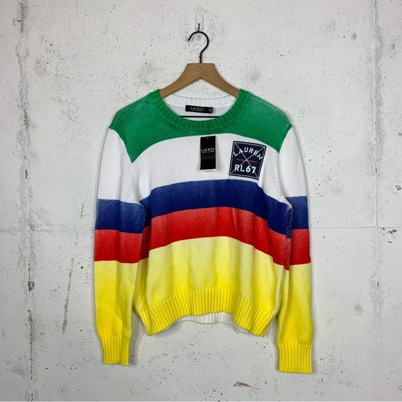 Lauren Ralph Lauren Sweaters - Lauren Ralph Lauren RL67 Striped Knit Sweater Size XL NET